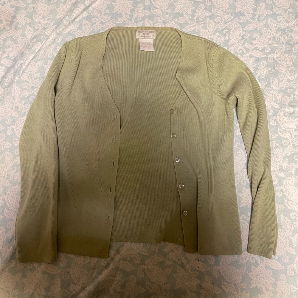 Green cardigan
